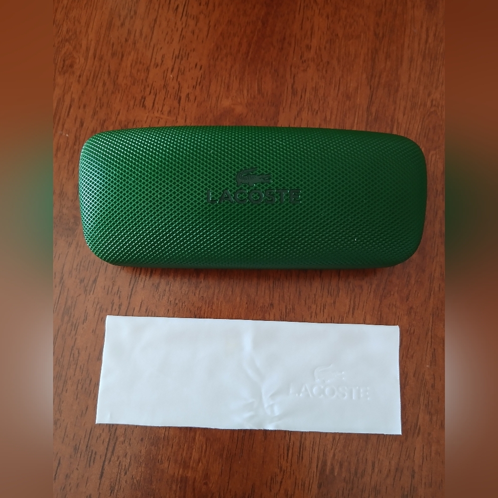 Lacoste Forest Green Eyewear Case with Cleaning Cloth